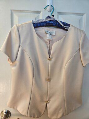 Vintage J. R. Nites by Caliendo Champagne Formal Evening Top/Jacket Size 14